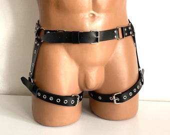 Handmade Leather Men's Hip Harness, Adjustable Sizes XS-4XL