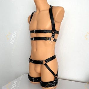 leather harnesses for men chest, body bandages, Mens Rave Harness Chest Leather, male chest harness bandages for men and Leg Harness Leather