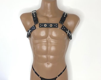 Handmade Leather Chest Harness: Viking Shoulder Top
