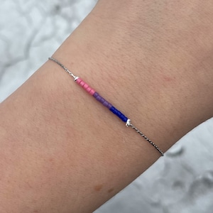 Minimalist Bisexual Chain Bracelet | LGBTQ | Pride
