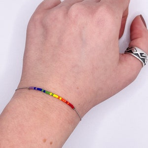 Minimalist Rainbow Chain Bracelet | LGBTQ | Pride