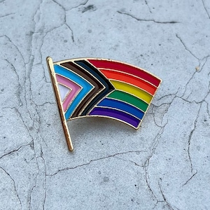 Progress Pride Flag Enamel Pin | LGBTQ  | Queer