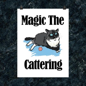 Magic the Cattering Matte Poster, Magic the Gathering Poster, Gamer Poster, MtG Gift, Gamer Cat Gift, Magic the Gathering Gift