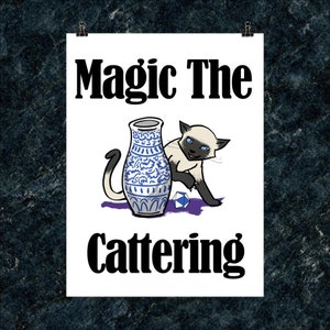 Magic the Cattering Matte Poster, Magic the Gathering Poster, Gamer Poster, MtG Gift, Gamer Cat Gift, Magic the Gathering Gift