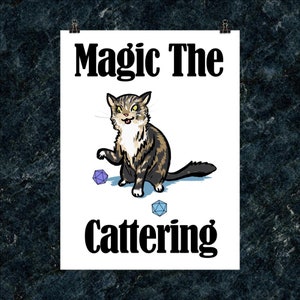 Magic the Cattering Matte Poster, Magic the Gathering Poster, Gamer Poster, MtG Gift, Gamer Cat Gift, Magic the Gathering Gift