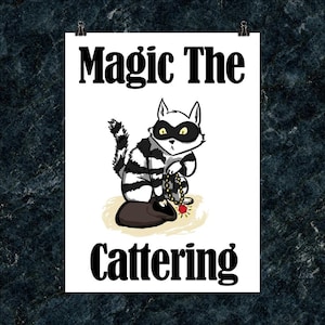 Magic the Cattering Matte Poster, Magic the Gathering Poster, Gamer Poster, MtG Gift, Gamer Cat Gift, Magic the Gathering Gift