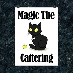 Magic the Cattering Matte Poster, Magic the Gathering Poster, Gamer Poster, MtG Gift, Gamer Cat Gift, Magic the Gathering Gift