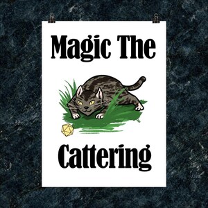 Magic the Cattering Matte Poster, Magic the Gathering Poster, Gamer Poster, MtG Gift, Gamer Cat Gift, Magic the Gathering Gift