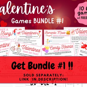 Valentines Day Party Games BUNDLE 5 Game Bundle Printable Valentine ...