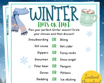 Winter THIS or THAT Game: Printable Party Activity (PDF Download)