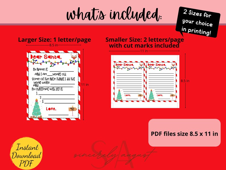 Dear Santa Letters Printable Letters to Santa Santa Letter Etsy Dear Santa Letters Printable Letters to Santa Santa Letter Etsy