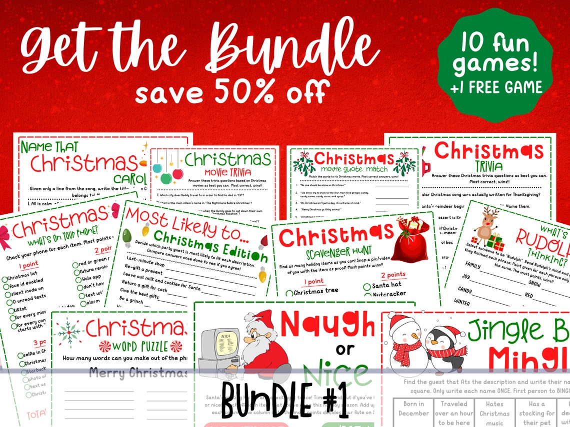 Naughty or Nice Christmas Game Christmas Party Game Printable Christmas