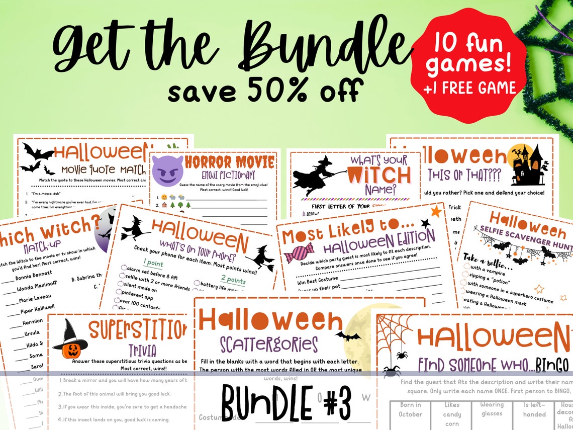 Halloween BINGO Game Halloween Find the Guest BINGO Halloween Party Game Halloween Party