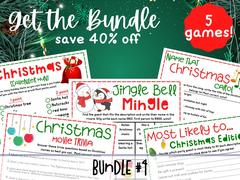 Name That Christmas Carol Game Christmas Party Game Printable Christmas ...