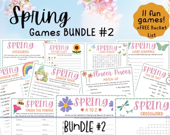 SPRING Season GAME BUNDLE - 11 Spring Party Games - Printable Spring Season Games - Fun Spring Games for Classrooms, Garden Parties, Family