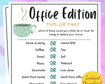 Office THIS or THAT Game: Printable Teambuilding Activity (PDF)