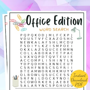 Office WORD SEARCH Game: Printable Teambuilding Activity (PDF)