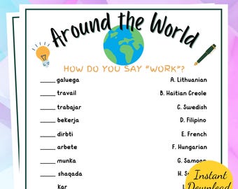 Office AROUND The WORLD Game: Team Building Activity (Printable PDF)