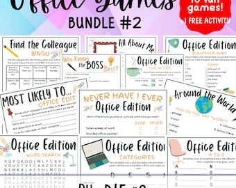 Office Teambuilding Games Bundle #2: Printable Workplace Activities (Digital Download)