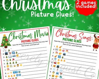 Christmas PICTURE CLUES Game Bundle: Movies & Songs (Digital Download)