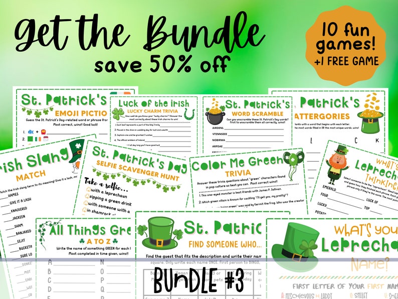 St. Patrick's Day SCATTERGORIES Game St. Patrick's Day Party Game Printable St. Patricks Party Activity Scattergories Kids & Adults image 7