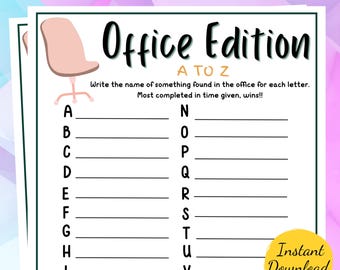 Office A to Z Game: Printable Teambuilding Activity (PDF)