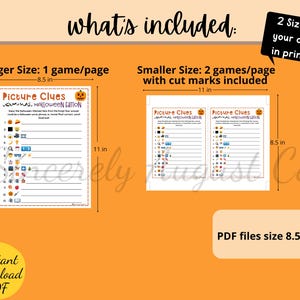 Halloween PICTURE CLUES Game: Printable Emoji Pictionary Party Activity ...