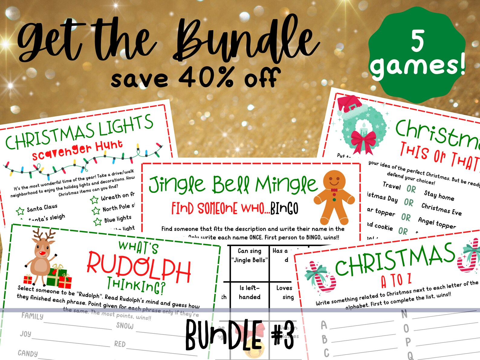 WHAT'S RUDOLPH THINKING Christmas Party Game Printable Christmas Party ...