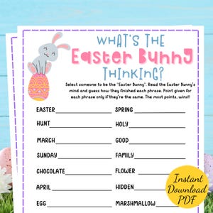 What’s EASTER BUNNY THINKING Game: Printable Party Activity (Printable)