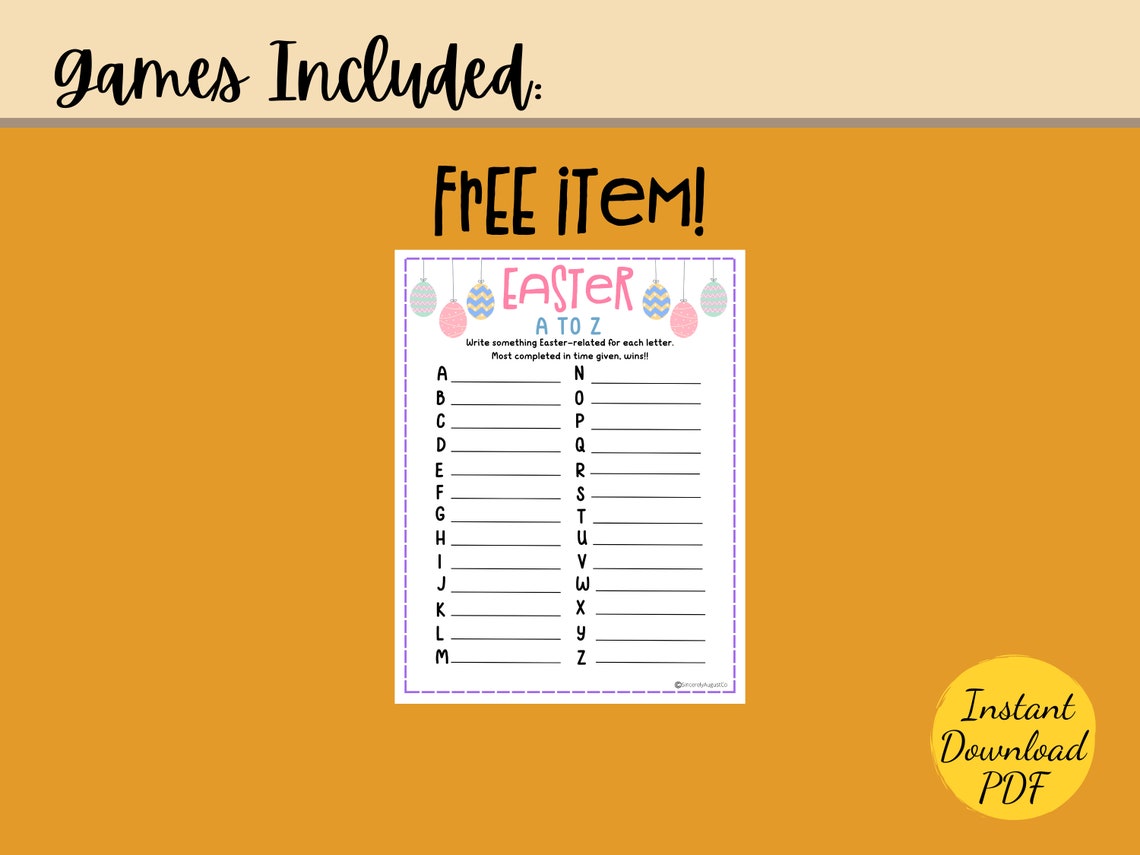 EASTER Party GAMES BUNDLE 10 Game Bundle Printable Easter Games and ...