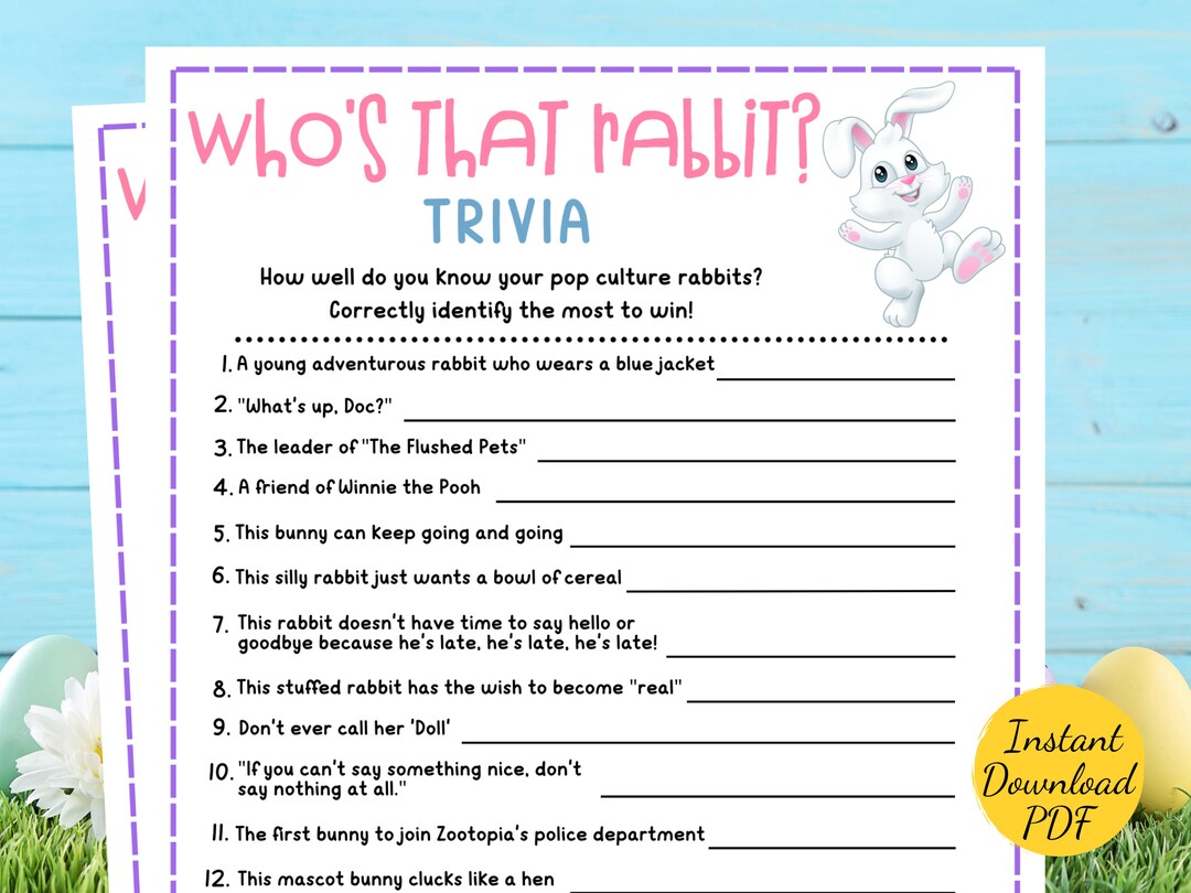 Easter WHO'S THAT RABBIT Game Easter Party Game Printable Easter ...