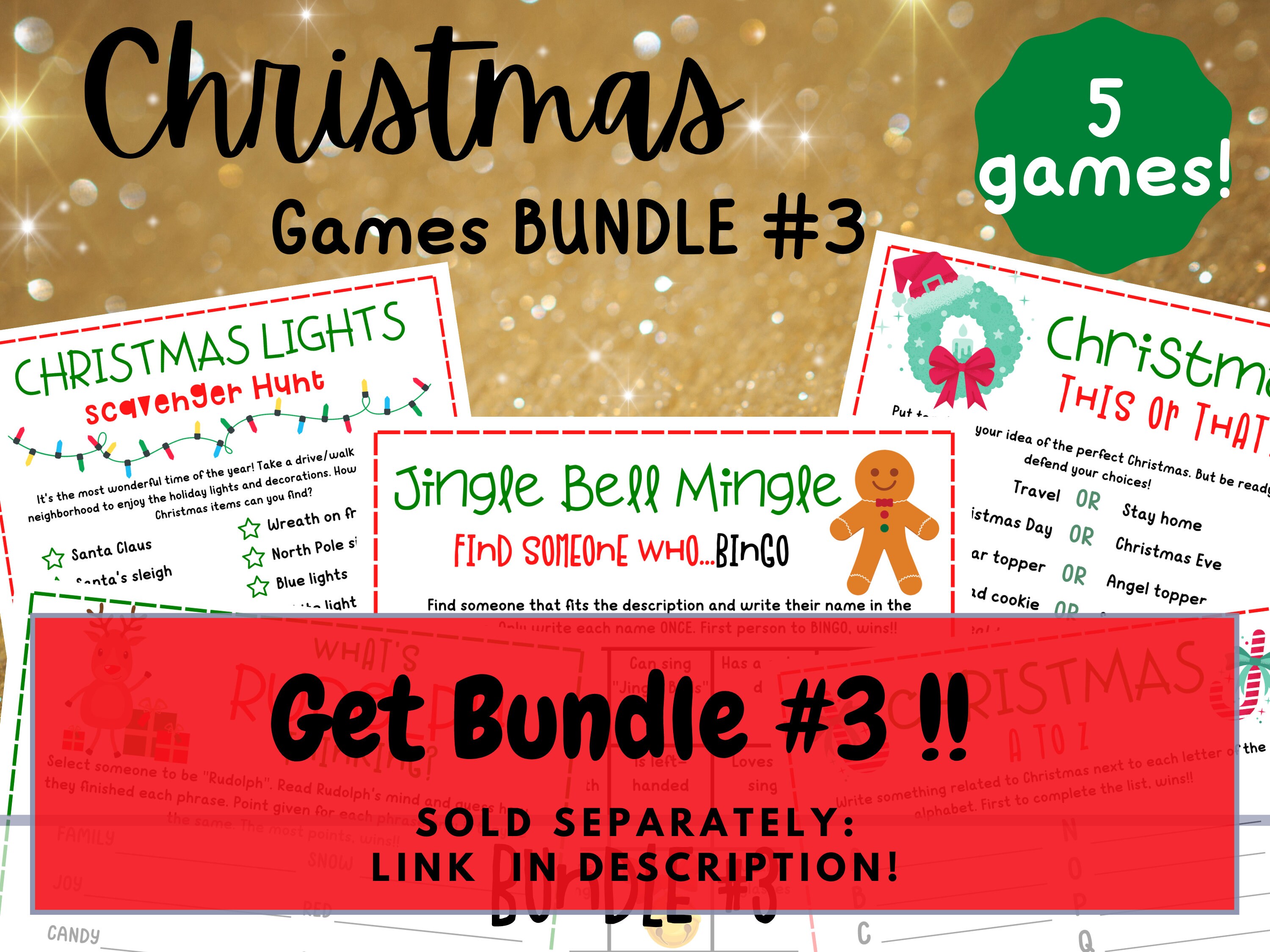 Christmas Party Games BUNDLE Printable Christmas Party Games Holiday