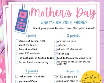 Mother's Day ‘What’s On Your Phone?’ Scavenger Hunt Game (Printable)