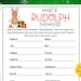 WHAT'S RUDOLPH THINKING Christmas Party Game Printable Christmas Party ...