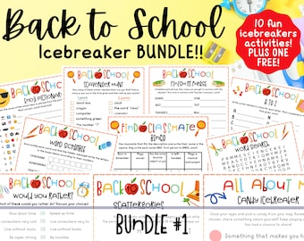 Back to School Games BUNDLE - Back to School Icebreakers - Icebreaker Games - First Day of School Activities - Games for Kids
