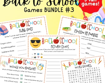 Back to School Games BUNDLE #3: Icebreaker Activities (Printable)