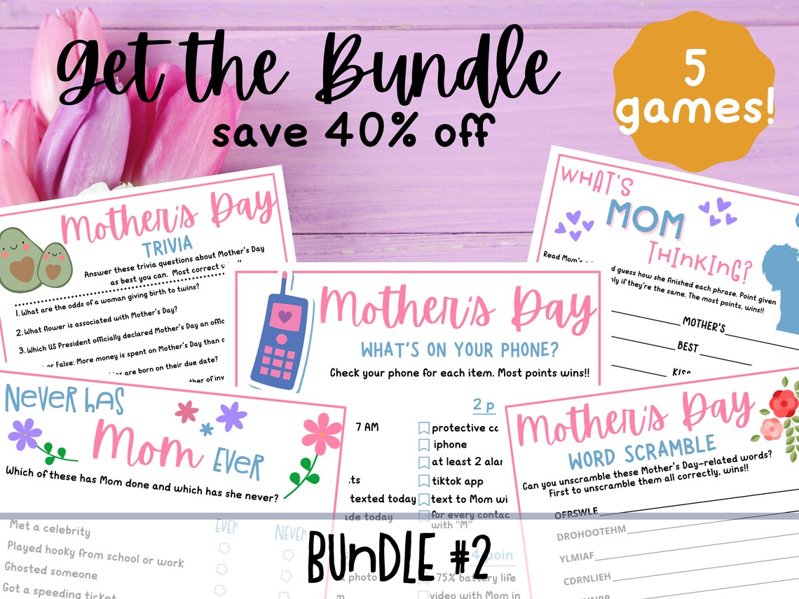 Mothers Day TRIVIA Game Mothers Day Party Game Printable Etsy