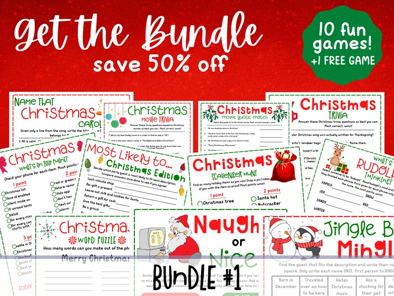 WHAT'S RUDOLPH THINKING Christmas Party Game Printable Christmas Party Activity Christmas Eve ...