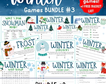 Printable Winter Games BUNDLE #3: Family Snow Day Activities (Digital Download)