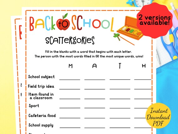 Collaborative Icebreaker - Back to School Scatter Game