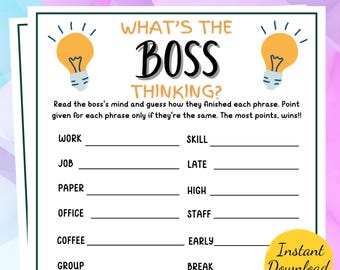 WHAT’S The BOSS THINKING Game: Office Teambuilding (Printable)