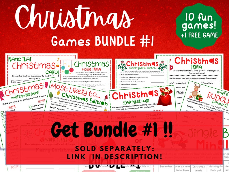 Christmas Party Games BUNDLE Printable Christmas Party Games Holiday ...