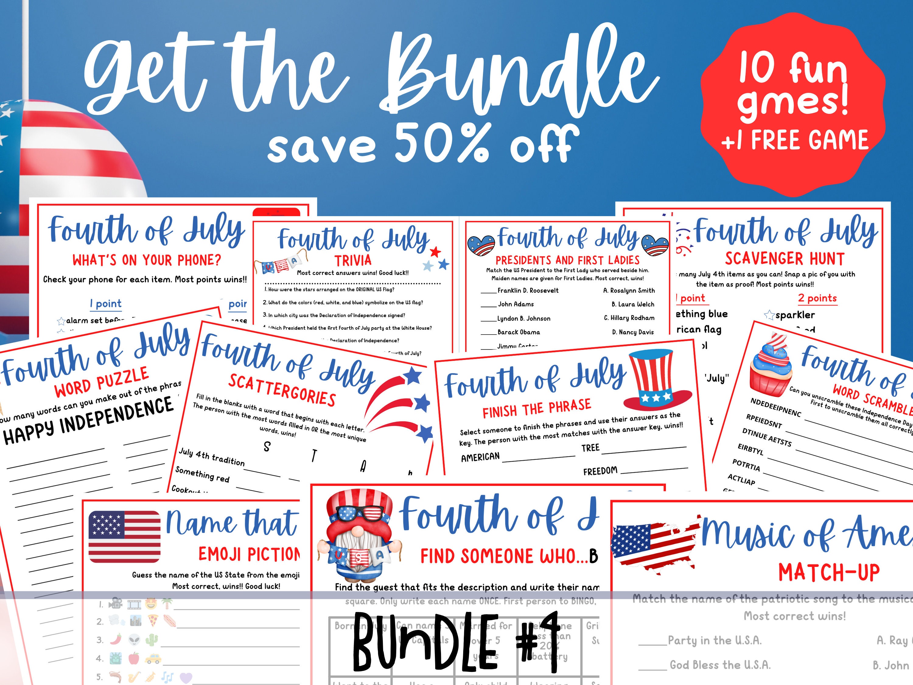 4th of july music games