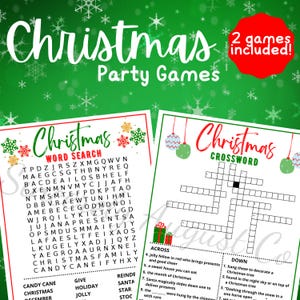Christmas WORD SEARCH - Christmas CROSSWORD - Christmas Games - Printable Christmas Activities - Christmas Printable - Holiday Word Search