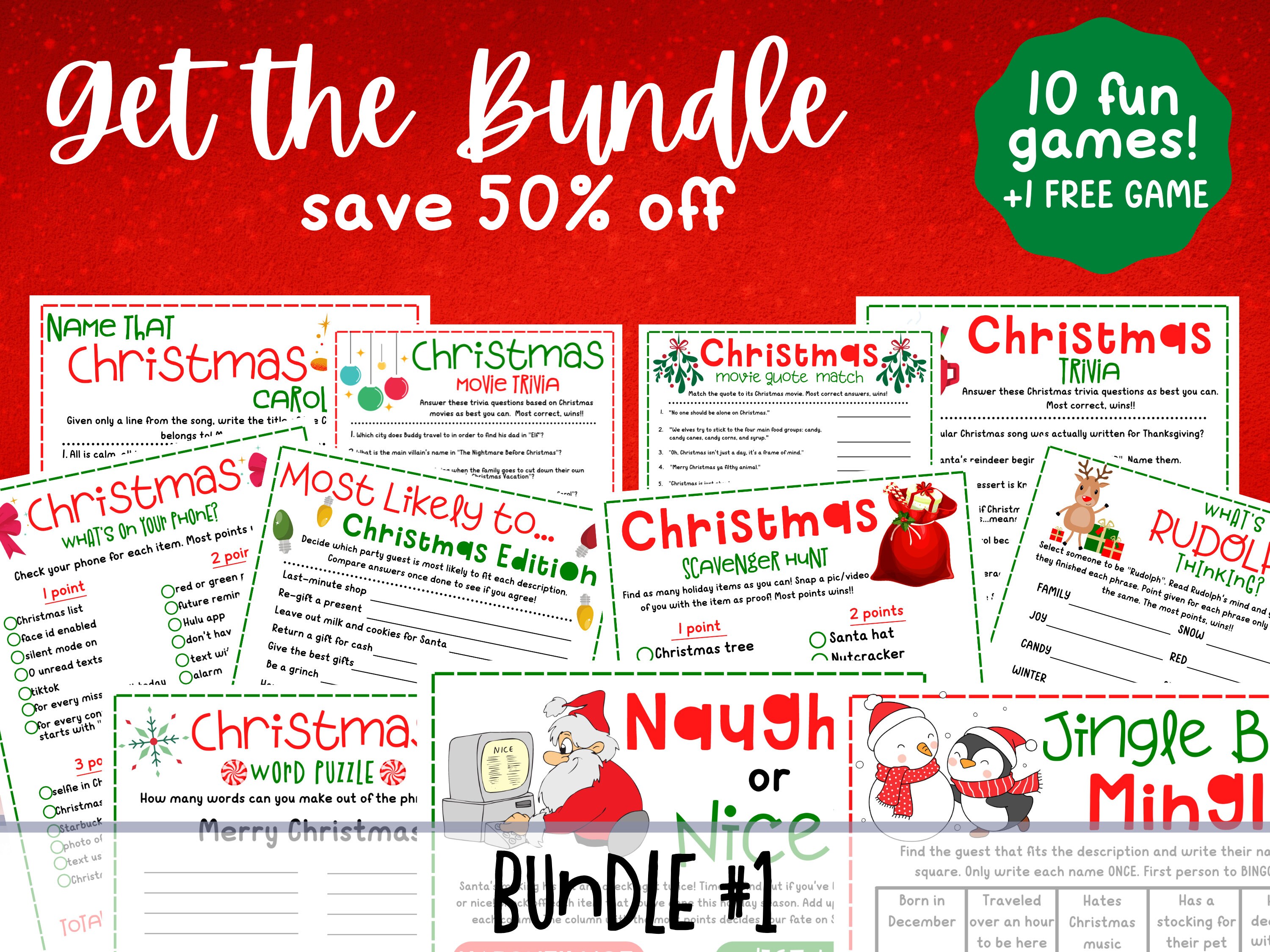 Christmas Movie Quotes Matching Game Christmas Party Game Printable ...