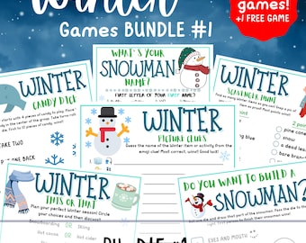 Winter Games BUNDLE #1: Printable Family Activities (Digital Download)
