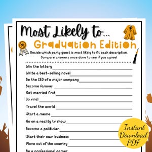 MOST LIKELY TO Graduation Game: Class of 2025 Party (Printable)
