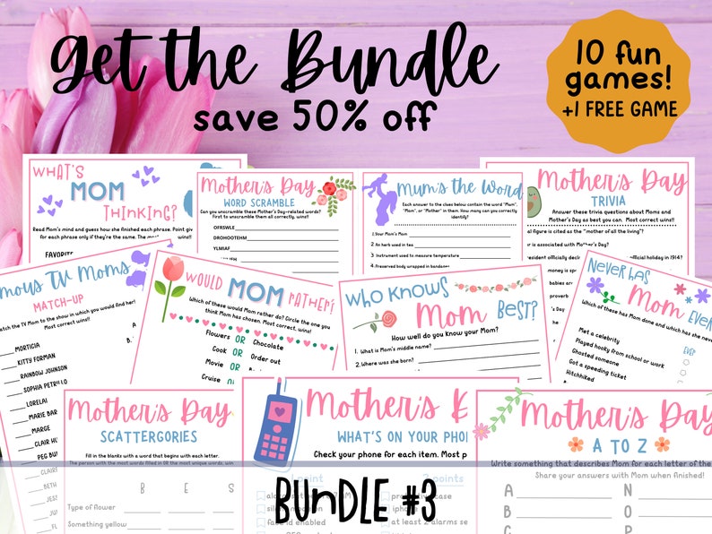 Mothers Day TRIVIA Game Mothers Day Party Game Printable Mothers Day