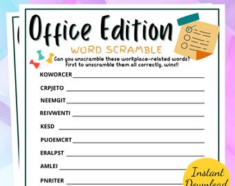 Office WORD SCRAMBLE Game: Printable Teambuilding Activity (PDF)