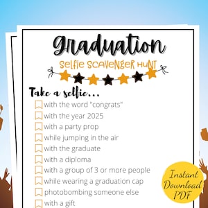 Graduation SELFIE SCAVENGER HUNT Game (Digital Download)